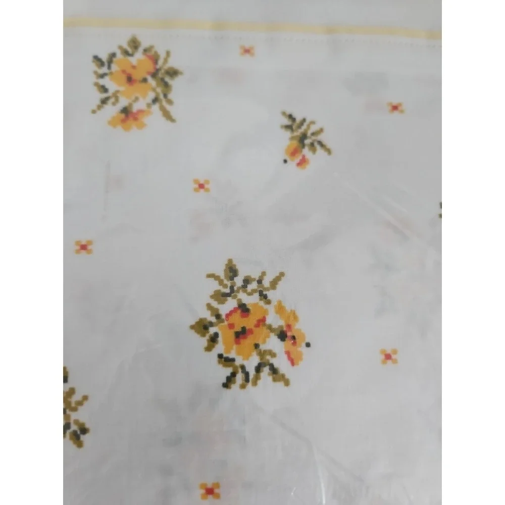NOS Vintage Springmaid Pillow Cases Combed Percale Floral Flat Sheet 81x108 USA